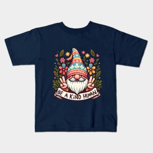 Be a Kind Human Cute Gnome Kids T-Shirt